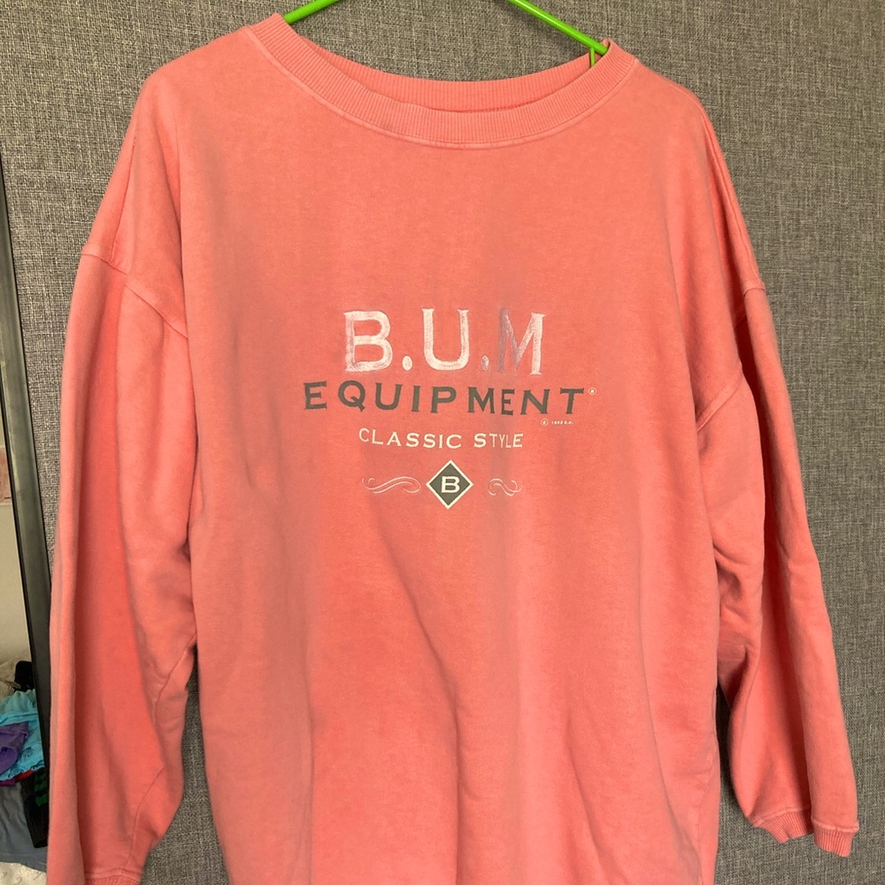 Vintage Crewneck Sweatshirt, Pink, embroidered BUM